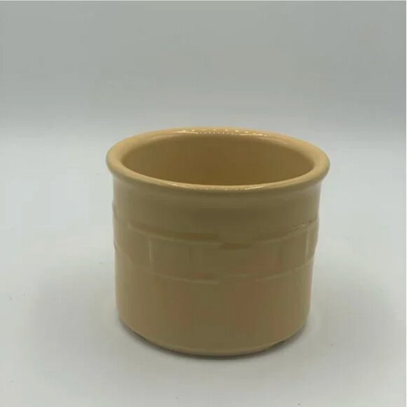 Longaberger Pottery Woven Traditions Butternut Yellow 1 Pint Crock Canister - Picture 6 of 6